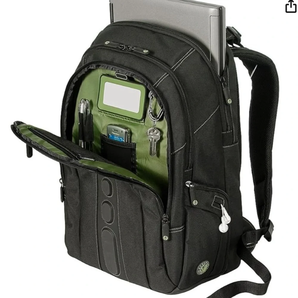 Targus 27L Spruce EcoSmart Travel Laptop Backpack. NWT.